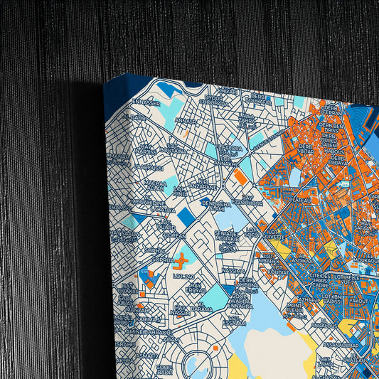 El Jadid Morocco Colorful City Map Canvas Print Detail