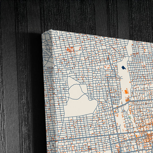 El Obeid Sudan Colorful City Map Canvas Print Detail