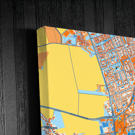Emmen Netherlands Colorful City Map Canvas Print Detail