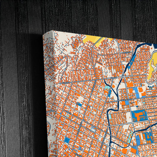 Ensenada Mexico Colorful City Map Canvas Print Detail