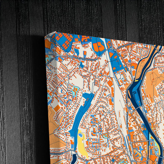 Épinal France Colorful City Map Canvas Print Detail