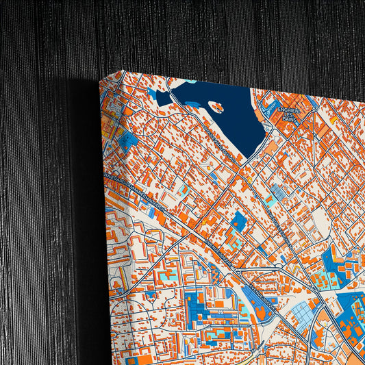 Épinay-Sur-Seine France Colorful City Map Canvas Print Detail