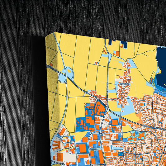 Erding Germany Colorful City Map Canvas Print Detail