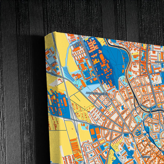 Erfurt Germany Colorful City Map Canvas Print Detail
