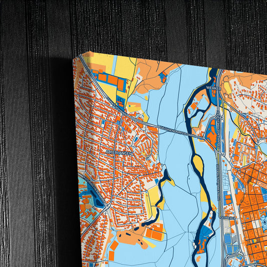 Erlangen Germany Colorful City Map Canvas Print Detail