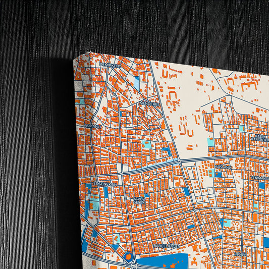 Erzi̇ncan Turkey Colorful City Map Canvas Print Detail