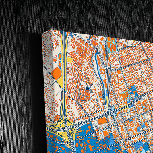 Escondido California Colorful City Map Canvas Print Detail
