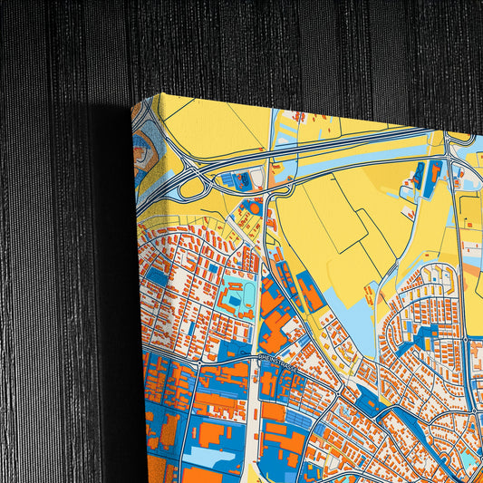 Ettlingen Germany Colorful City Map Canvas Print Detail