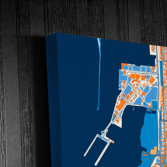 Everett Washington Colorful City Map Canvas Print Detail