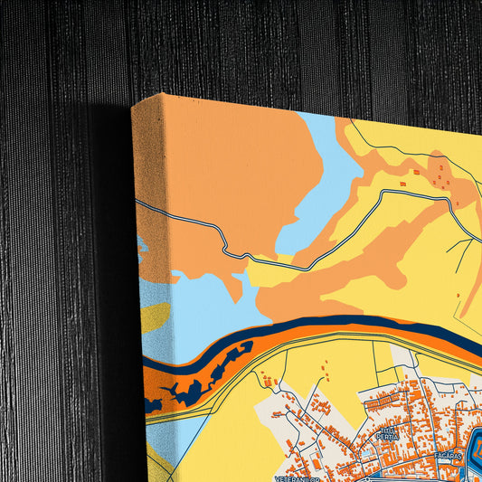 Făgăraș Romania Colorful City Map Canvas Print Detail