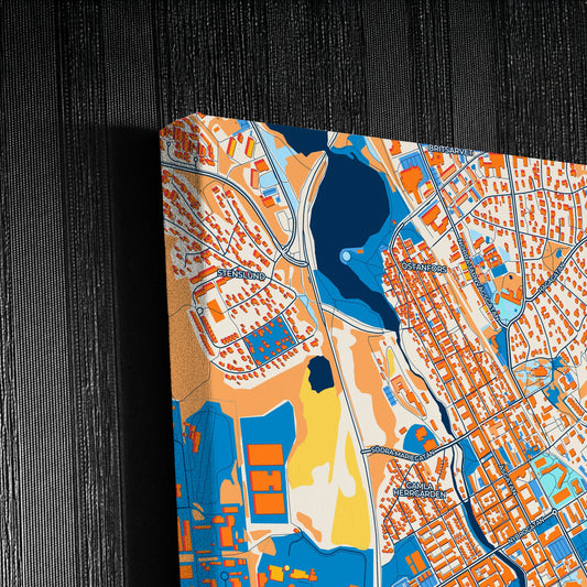 Falun Sweden Colorful City Map Canvas Print Detail