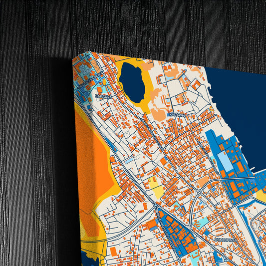 Famagusta Cyprus Colorful City Map Canvas Print Detail