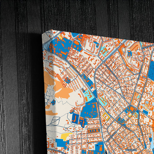 Феодосія Ukraine Colorful City Map Canvas Print Detail