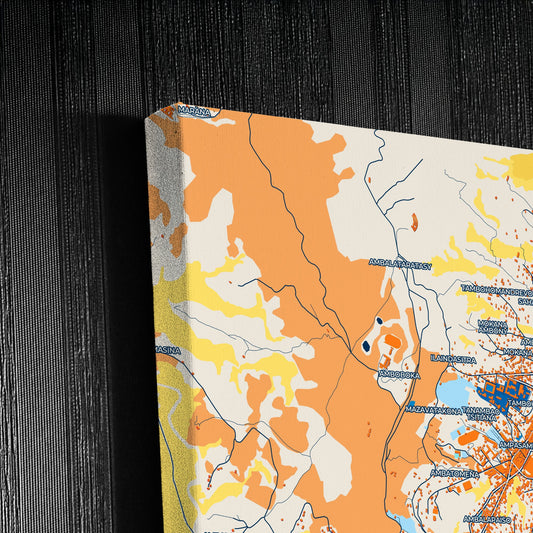 Fianarantsoa Madagascar Colorful City Map Canvas Print Detail