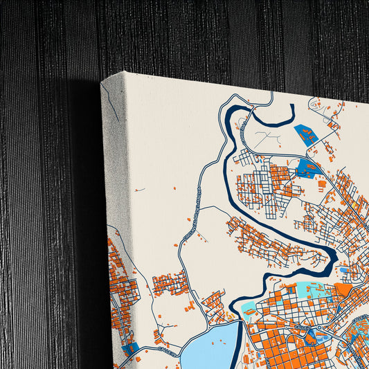 Florencia Colombia Colorful City Map Canvas Print Detail