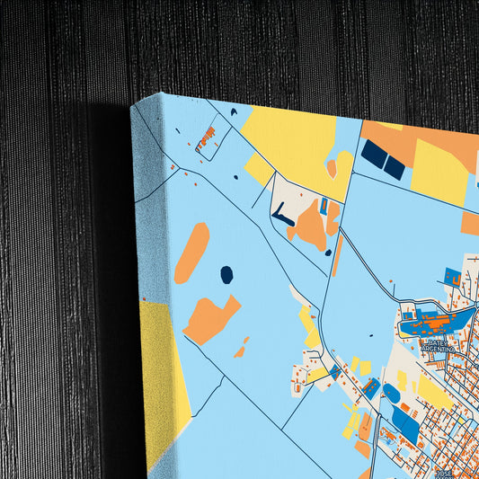 Florida Cuba Colorful City Map Canvas Print Detail