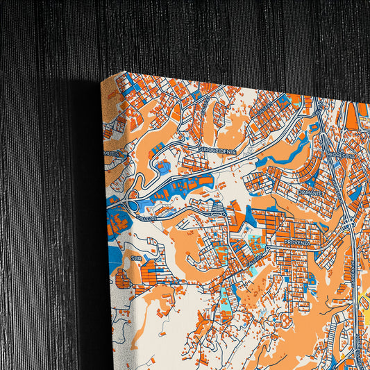 Floridablanca Colombia Colorful City Map Canvas Print Detail