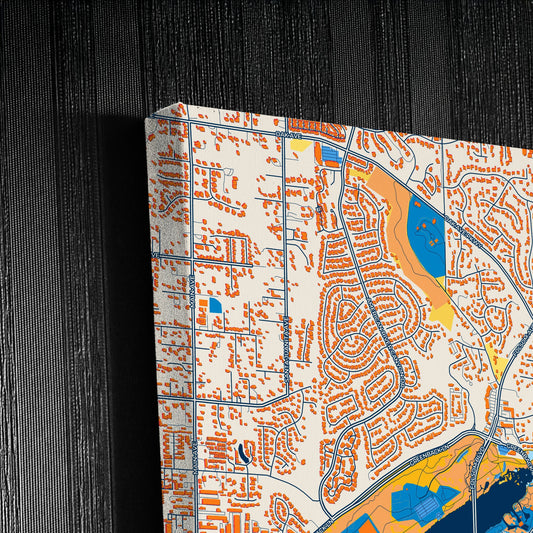 Folsom California Colorful City Map Canvas Print Detail