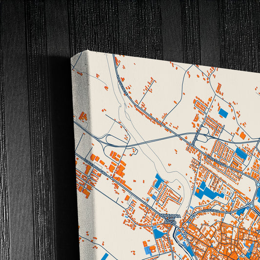 Forlì Italy Colorful City Map Canvas Print Detail