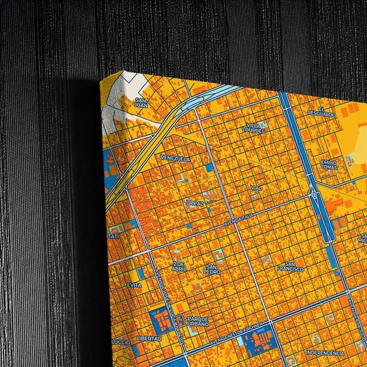 Formosa Argentina Colorful City Map Canvas Print Detail