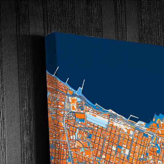 Fortaleza Brazil Colorful City Map Canvas Print Detail
