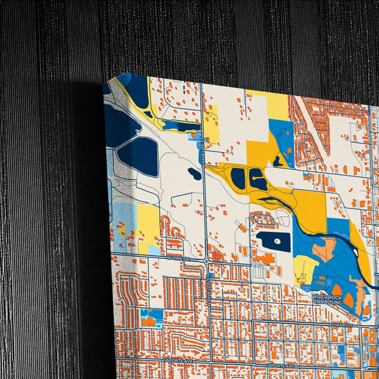 Fort Collins Colorado Colorful City Map Canvas Print Detail