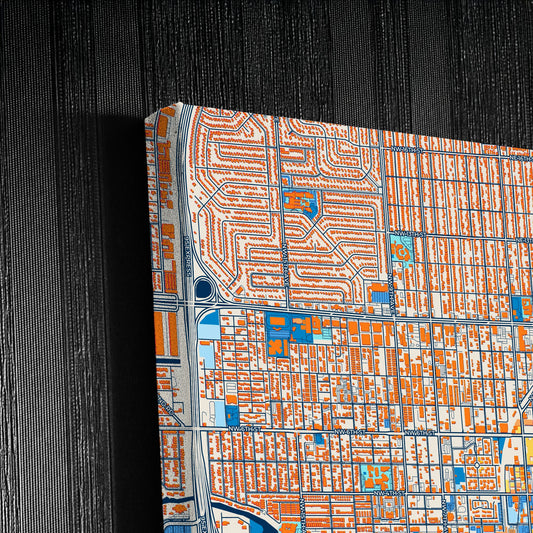 Fort Lauderdale Florida Colorful City Map Canvas Print Detail