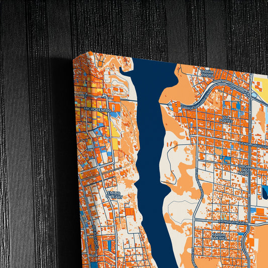 Foz Do Iguacu Brazil Colorful City Map Canvas Print Detail
