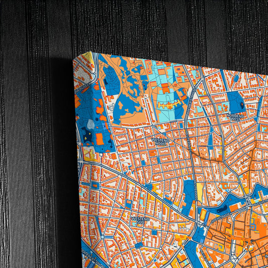 Frankfurt Am Main Germany Colorful City Map Canvas Print Detail