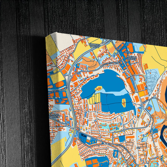 Fribourg Switzerland Colorful City Map Canvas Print Detail