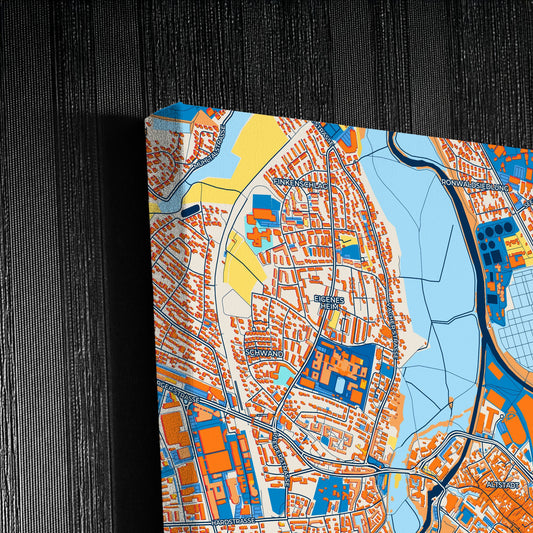 Fürth Germany Colorful City Map Canvas Print Detail