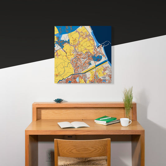 Gabes Tunisia Colorful City Map Canvas Print Scene