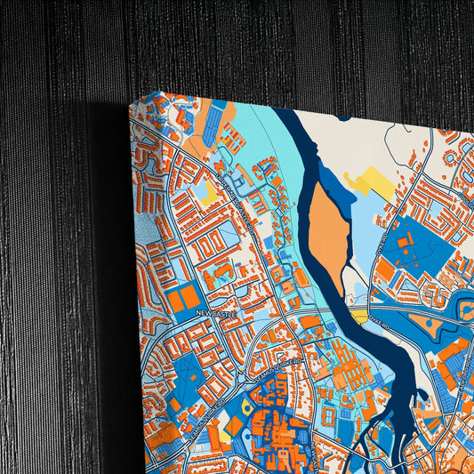 Galway Ireland Colorful City Map Canvas Print Detail