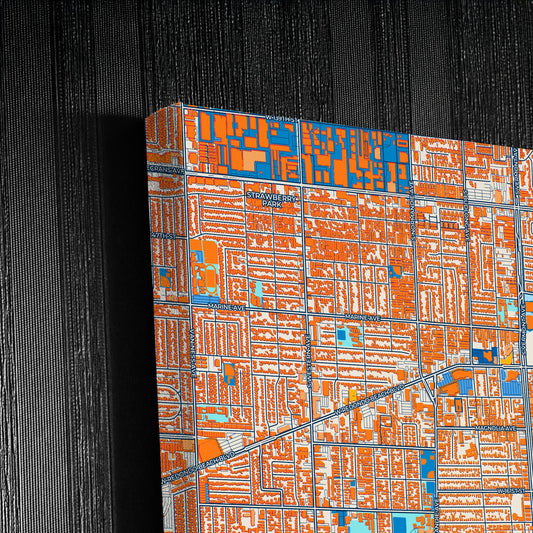 Gardena California Colorful City Map Canvas Print Detail
