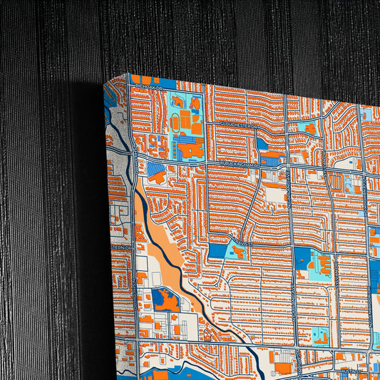 Garland Texas Colorful City Map Canvas Print Detail