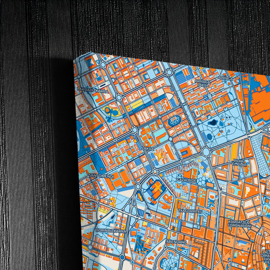 Gasteiz / Vitoria Spain Colorful City Map Canvas Print Detail