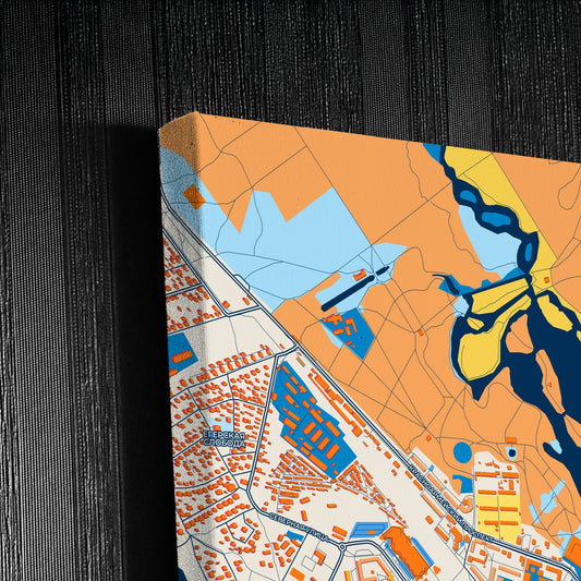 Гатчинский Russia Colorful City Map Canvas Print Detail