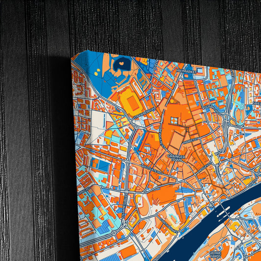 Gateshead England Colorful City Map Canvas Print Detail