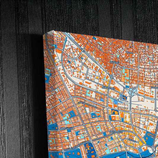 Gazi̇antep Turkey Colorful City Map Canvas Print Detail