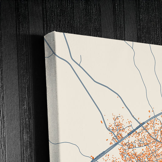 Gbongan Nigeria Colorful City Map Canvas Print Detail