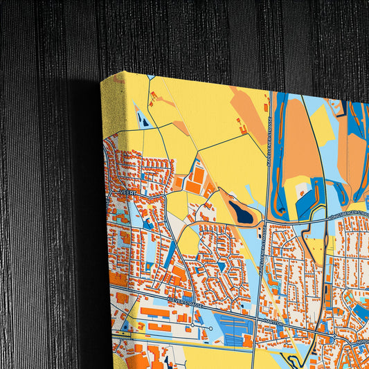 Geldern Germany Colorful City Map Canvas Print Detail