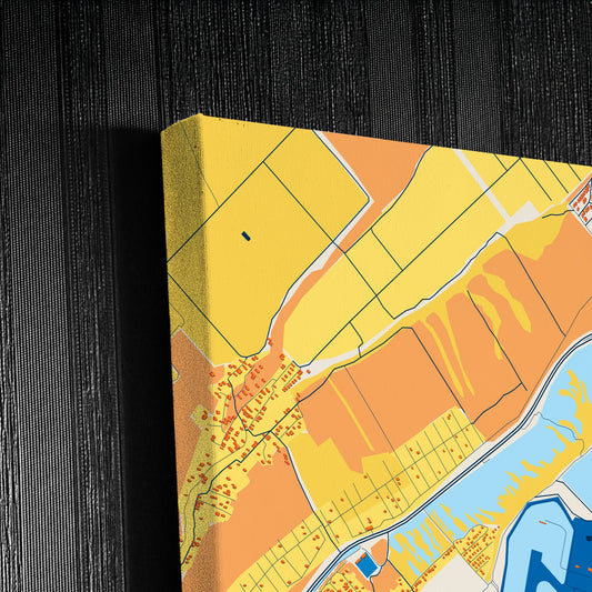 Gelendzhik Russia Colorful City Map Canvas Print Detail