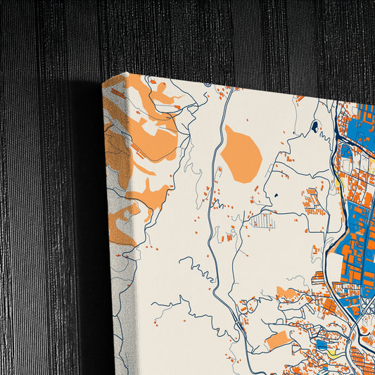 Giron Colombia Colorful City Map Canvas Print Detail
