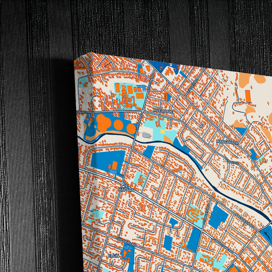 Gisborne New Zealand Colorful City Map Canvas Print Detail