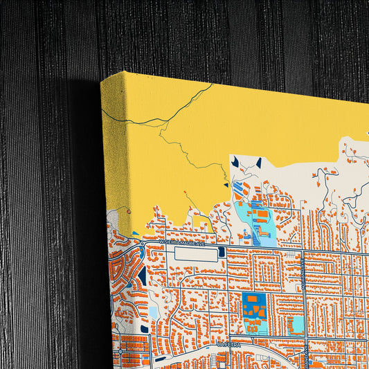 Glendora California Colorful City Map Canvas Print Detail