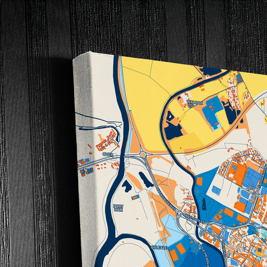 Gloucester England Colorful City Map Canvas Print Detail