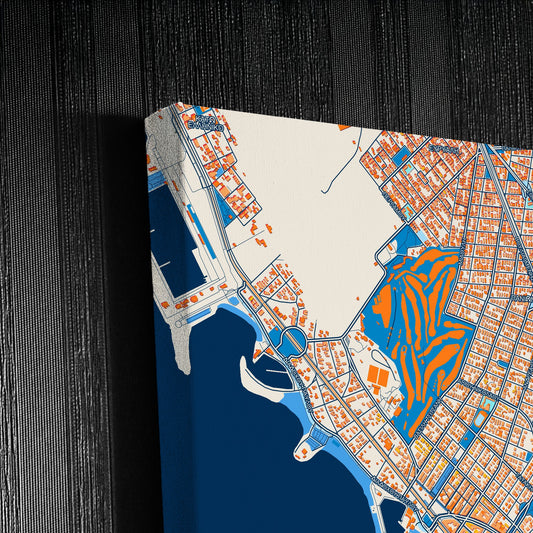 Γλυφαδα Greece Colorful City Map Canvas Print Detail