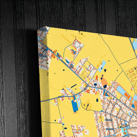 Gniezno Poland Colorful City Map Canvas Print Detail