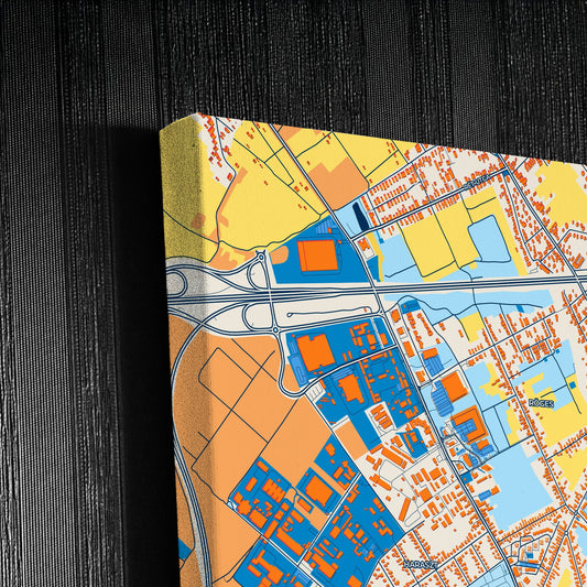 Gödöllő Hungary Colorful City Map Canvas Print Detail