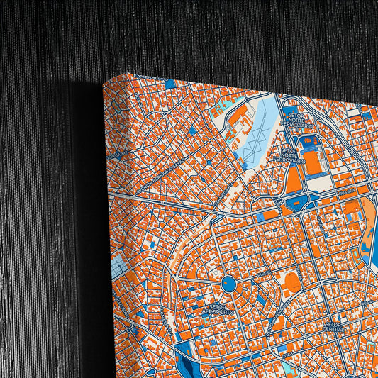 Goiania Brazil Colorful City Map Canvas Print Detail